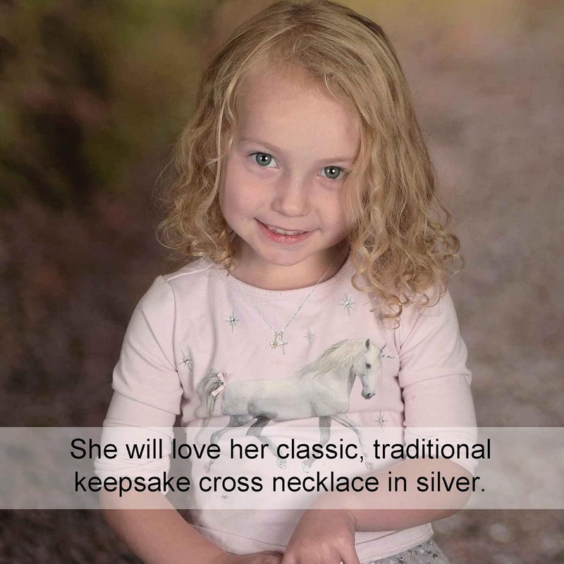 AnalysisyLove Sterling Silver Cross Necklace for Girls - First Communion, Baptism, Confirmation Gifts for Teenage Girl, Little Girls Jewelry with Pearl, Easter Gifts for Godchild - Image 5